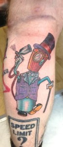 cartoon tattoo guy