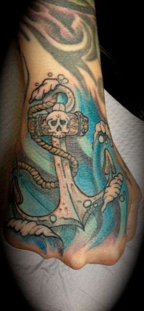Anchor Hand Tattoo