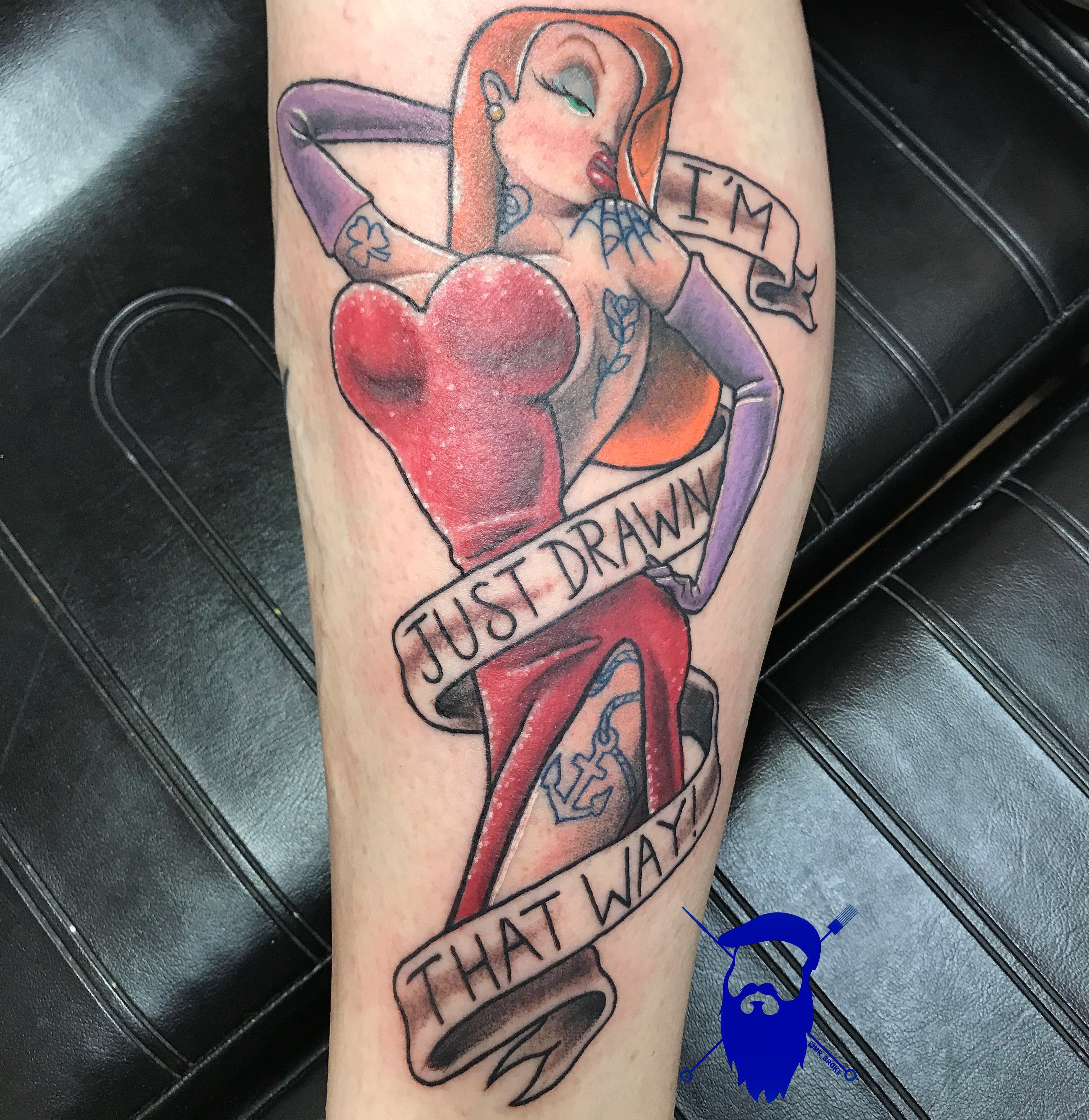 Jessica Rabbit Tattoos by Aaron Broke. 