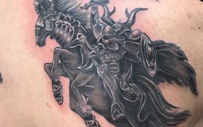 Finished up this Final Fantasy Odin on Rocky’s back the other night, he is one trooper that’s for sure