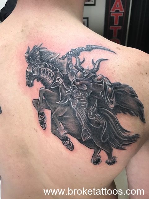 Finished up this Final Fantasy Odin on Rocky’s back the other night, he is one trooper that’s for sure